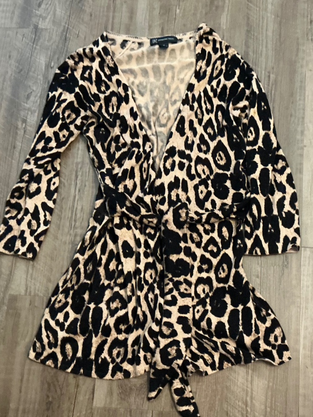 leopard print open wrap cardigan sweater from INC International Concepts